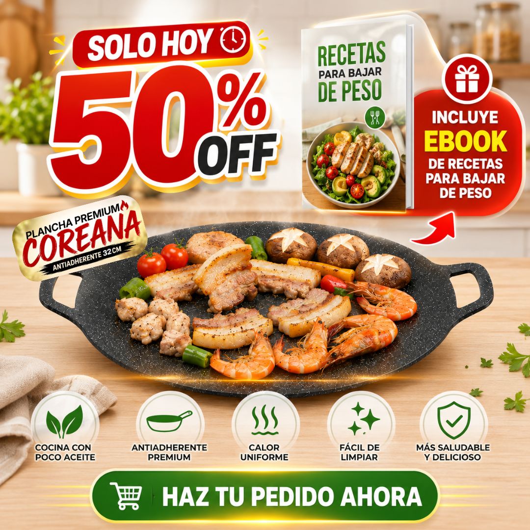 Plancha Premium Coreana™ Antiadherente 32cm X2