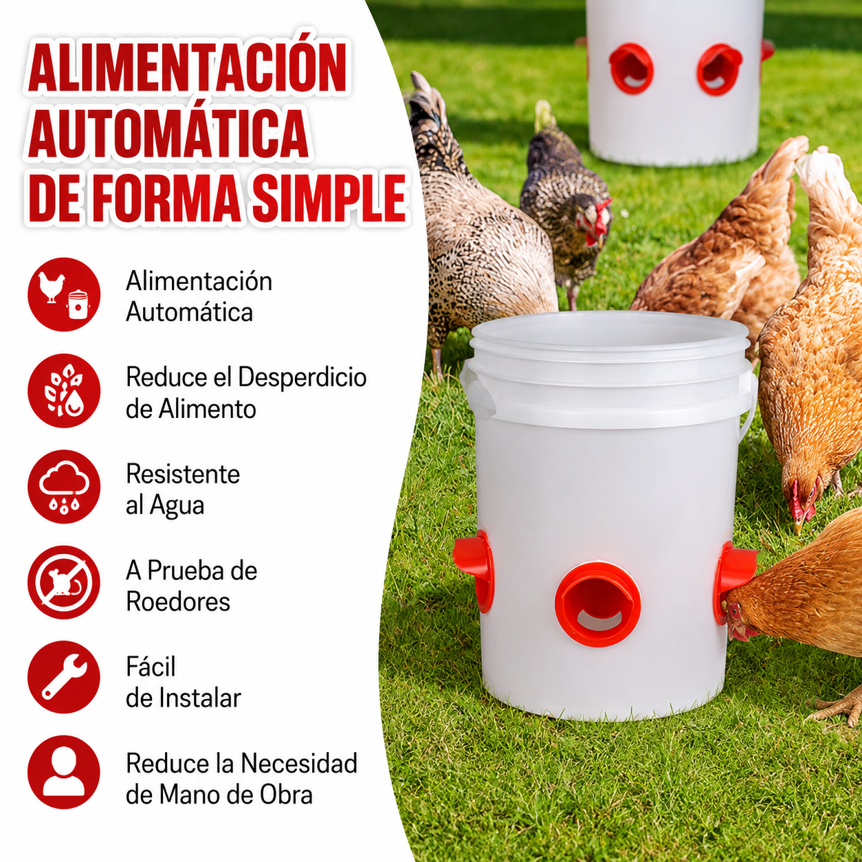Comedero aves PACK x4 - Aves Más Saludables Huevos Más Grandes!