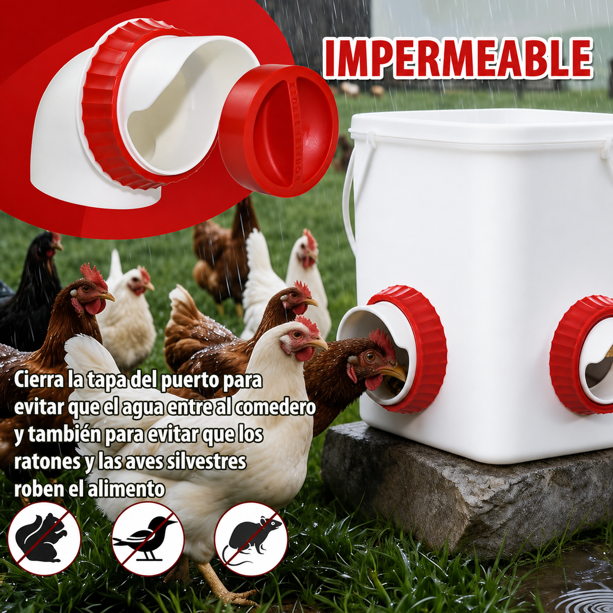 Comedero aves PACK x4 - Aves Más Saludables Huevos Más Grandes!