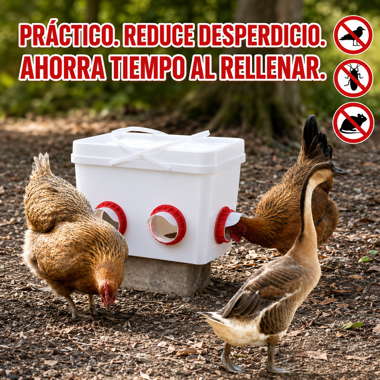 Comedero aves PACK x4 - Aves Más Saludables Huevos Más Grandes!